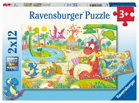 Bild på Ravensburger Pussel Mina dinosaurievänner (2x12-bitar) 