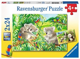 Bild på Ravensburger Pussel Söta koalor och pandor 2x24-bitar