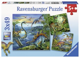 Bild på Ravensburger Pussel Stora Dinosaurier 3x49-bitar