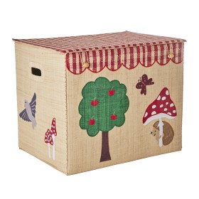 Bild på Rice Förvaringskorg Raffia Ihopfällbar XL (Happy Forest)