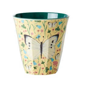 Bild på Rice Mugg Melamin Medium Butterfly (Creme)