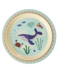 Bild på Rice Tallrik Melamin (Blue Ocean Print)