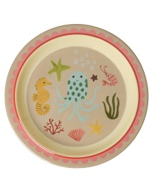 Bild på Rice Tallrik Melamin (Coral Ocean Print)