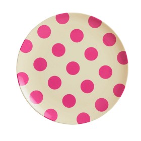 Bild på Rice Tallrik Melamin Prickig (Fuchsia)