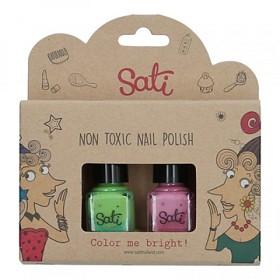 Bild på Sati Nagellack Giftfri (Green & Rosepink)