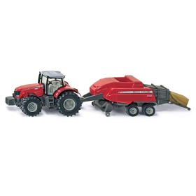 Bild på Siku - Massey Ferguson-traktor med balpress
