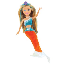 Bild på Sparkle Girlz Docka Sparkle Mermaid med tillbehör (Röd/Turkos)