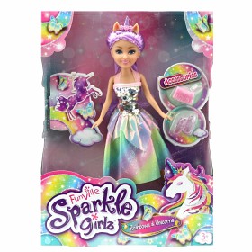 Bild på Sparkle Girlz Unicorn Prinsessdocka med tillbehör (Lila)