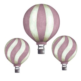 Bild på Stickstay Wallstickers Vintage Luftballonger (Mörkrosa)
