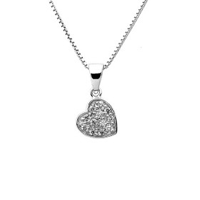 Bild på Sweethearts Barnhalsband i silver (Hjärta fyllt med stenar)