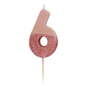 Bild på Talking Tables Glitter Tårtljus 6 (Rose gold)