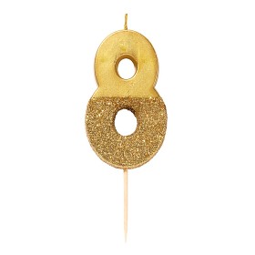 Bild på Talking Tables Glitter Tårtljus 8 (Guld)