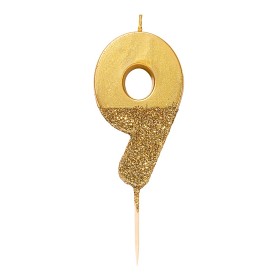 Bild på Talking Tables Glitter Tårtljus 9 (Guld)