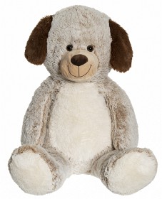 Bild på Teddykompaniet Sittande Hund 100 cm (Beige/Vit)