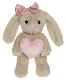 Bild på Teddykompaniet Tyra Kanin med hjärta 20 cm (Beige)
