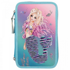 Bild på TOPModel Fantasy Trippelpennfodral med paljetter (Mermaid)