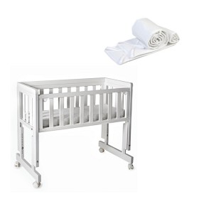 Bild på Troll Bedside Crib Two med Madrass och Spjälskydd