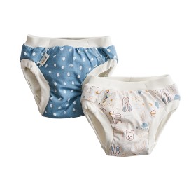 Bild på Vimse 2-Pack Potträningsbyxor JR 16-20 kg (Blue Dots/White Teddy)