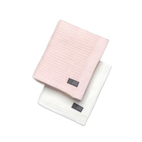 Bild på Vinter & Bloom Soft Grid Eko Gallerfilt 2-pack (Bright White/Baby Pink)