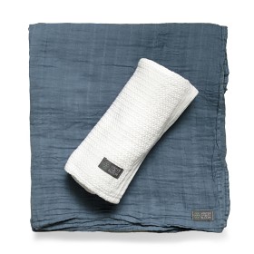 Bild på Vinter & Bloom Soft Grid+Muslin EKO 2-pack (Vit/Blå)