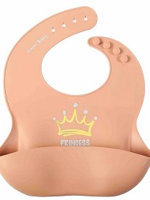 Bild på Virgel Haklapp i silikon Princess 2-pack (Grå/Rosa)