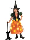 Halloween Utklädningsdräkt Häxa Klänning med ljus 3-4 år
