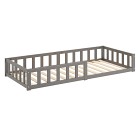 Homestyle Golvsäng 90x200 cm med skyddskanter (Grå)