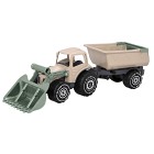 Plasto Traktor med frontlastare och släp 56 cm (Beige)