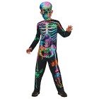 Halloween Utklädningsdräkt Bonesky Graffiti Skelett 3-4 år