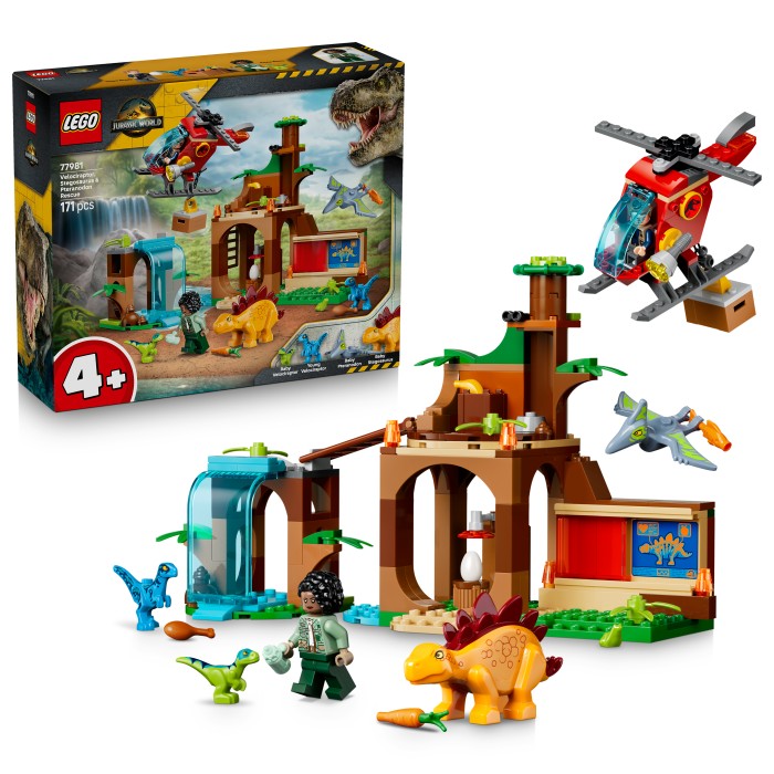 LEGO Jurassic World 77981 Räddning med velociraptor, stegosaurus och pteranodon