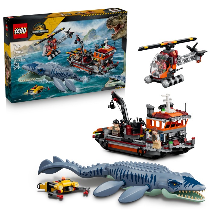 LEGO Jurassic World 77983 Dinosaurieattack med båt och mosasaurus